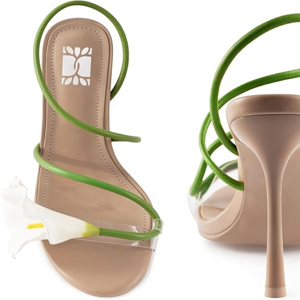 NEW Sifinelar Lily Flower Slingback High Heels